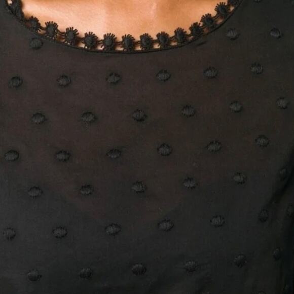 See by Chloe Black Embroidered Flare Sleeve Blouse size XS - Picture 2 of 10